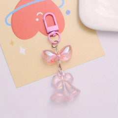 Acrylic Bubble Bow Keychain Pendant For Girls