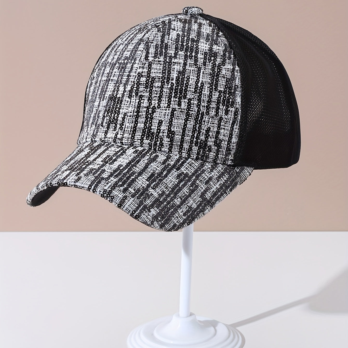Sequins Stripe Y2K Baseball Cap Dad Hat Sunscreen Sports Hat
