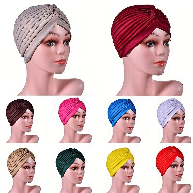 Women Chemo Hat Turban Beanie Pre Tied Twisted Braid Hair Cover