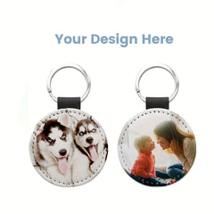 8pcs Sublimation Blank Leather Heart Keychain Backpack Keyring