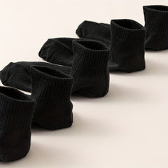 10 Pairs Women's Crew Socks Solid Color Comfy & Breathable Short Stockings