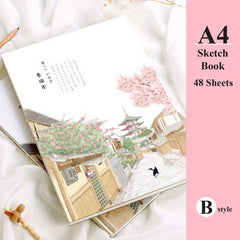 A4 Sketchbook 96 Pages Art Drawing Board Colored Pencil Doodle