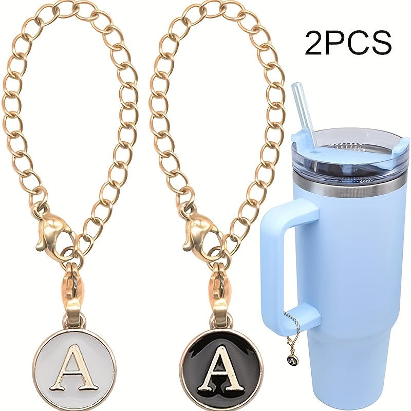 2pcs Letter Charm Pendant for Water Cup Identification Accessories