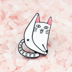 Pink Cat Yoga Pose Brooch for Girls