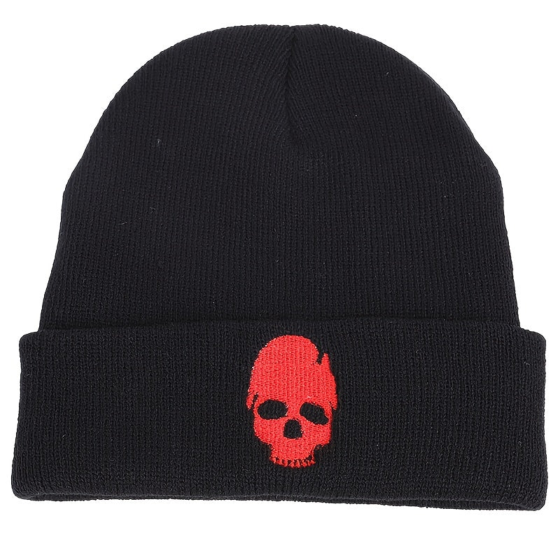 Skull Embroidered Knitted Hat for Men