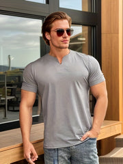 Men's Cotton Sports V Neck Tee for Summer