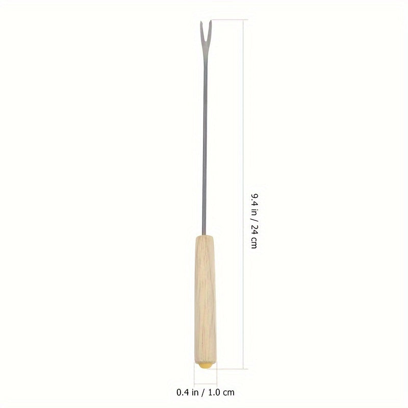 6-Piece BBQ Fork Set Wooden Handle Outdoor Camping Picnic
