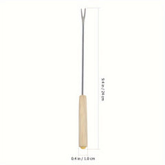 6-Piece BBQ Fork Set Wooden Handle Outdoor Camping Picnic