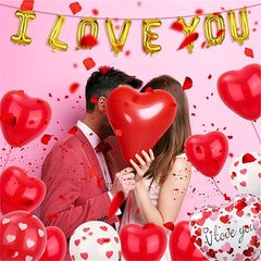 1058pcs Red Heart Balloons Heart Bear Balloons Balloons Set