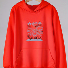 Girls Cartoon Garbage Pattern Hooded Sweatshirt for Outdoor Activities