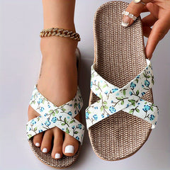Floral Cross Straps Sandals for Women