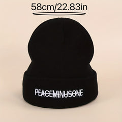 Fashionable Sport Knit Beanie Hat Letter Embroidery Winter Warm Ski Cold Hat