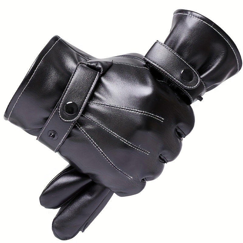 Waterproof Touch Screen PU Leather Gloves For Men And Women
