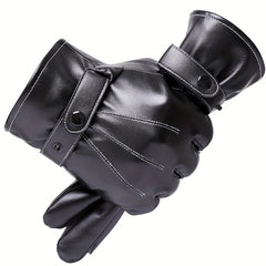 Waterproof Touch Screen PU Leather Gloves For Men And Women