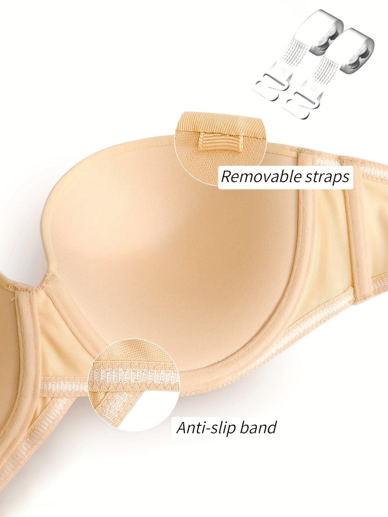 Strapless T Shirt Bra Soft Push Up Women's Lingerie
