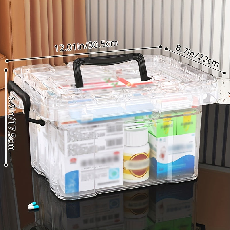 Clear Portable Storage Case Large Capacity Medicine Storage Box