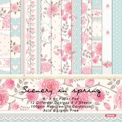 DIY Photo Albums with Pink Flower Theme Paper