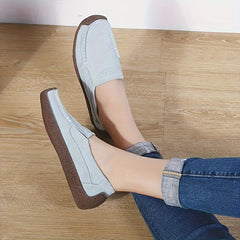Women's Round Toe Slip-On Loafers Walking Shoes