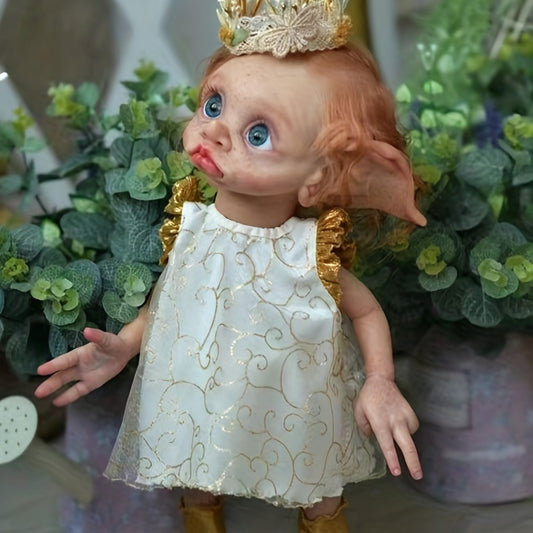 15" Soft Silicone Reborn Doll Hand Painted Fairy Elf Art Doll