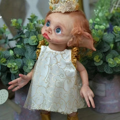 15" Soft Silicone Reborn Doll Hand Painted Fairy Elf Art Doll