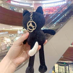 Plush Yoga Long Legged Cat Keychain - Cute Gift for Kids & Adults