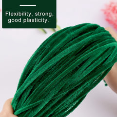 300pcs Dark Green Pipe Cleaner Craft Chenille Rod Christmas DIY Craft