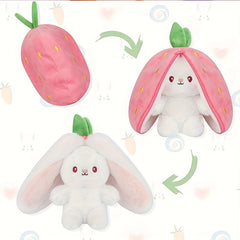 Reversible Bunny Pillow Plush With Zipper Perfect Birthday Christmas Year Gift