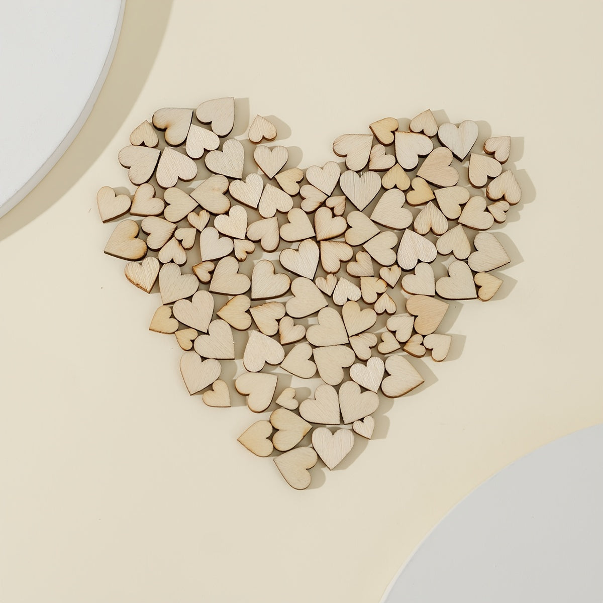 100pcs Wood Heart Cutouts Unfinished Wooden Heart Slices