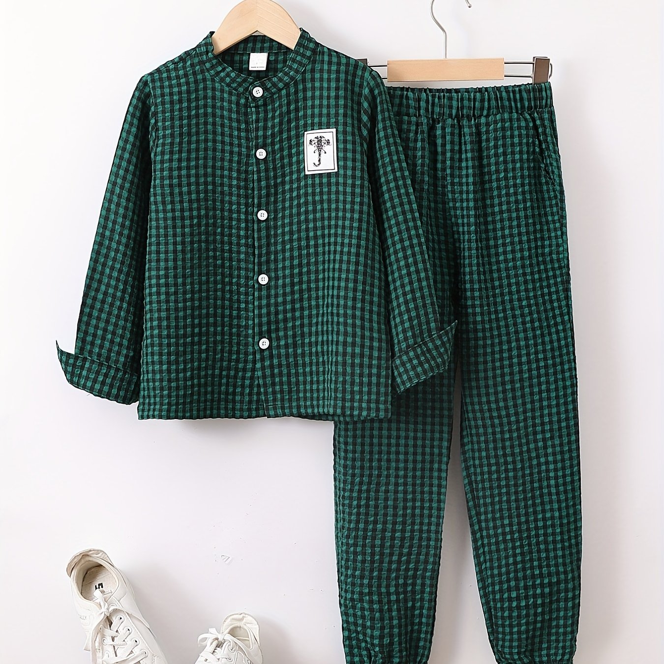 Boys Plaid Shirt&Pants Set Comfy Summer Kids Clothing