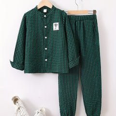Boys Plaid Shirt&Pants Set Comfy Summer Kids Clothing