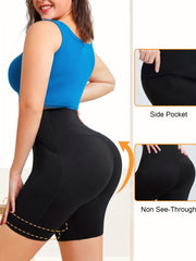 Tummy Control Waist Training Shorts Butt Lifting Thigh Slimming Active