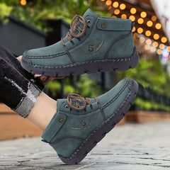 Men's High Top Lace Up Boots Casual Walking Shoes