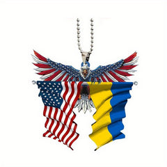 American Flag Wing Car Rearview Mirror Hanging Pendant