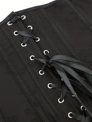 Jacquard Strapless Corset Bustier Tummy Control Lace Up Slimmer Body Shaper