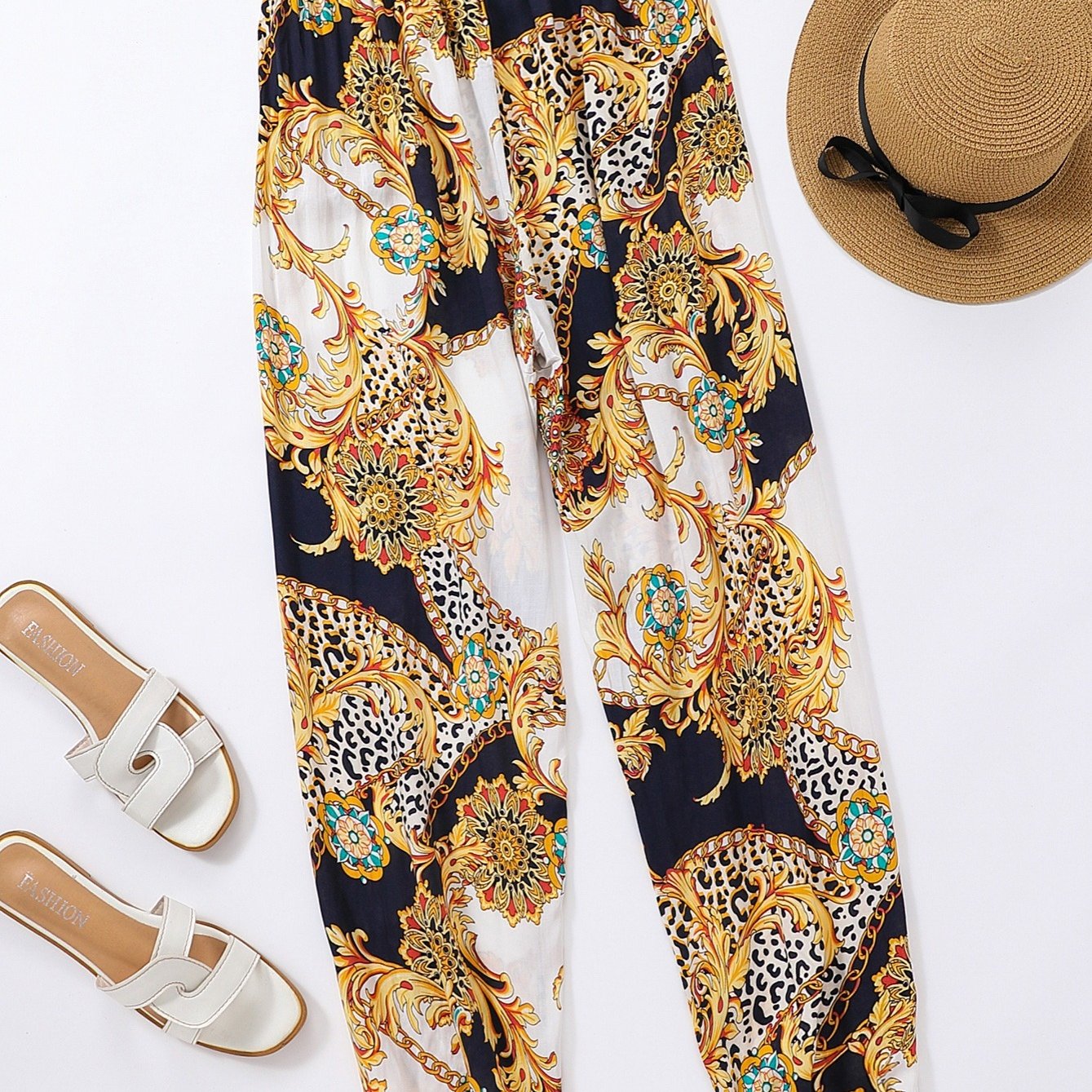 Bohemian Print High Waist Pants