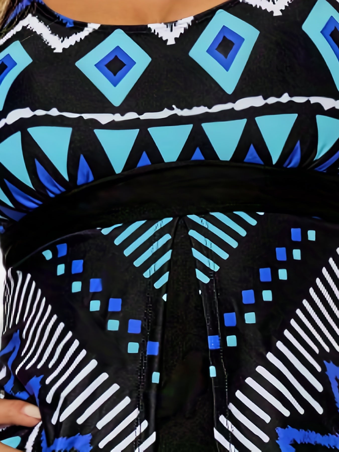 Geo Print Boho Tankini Set for Women