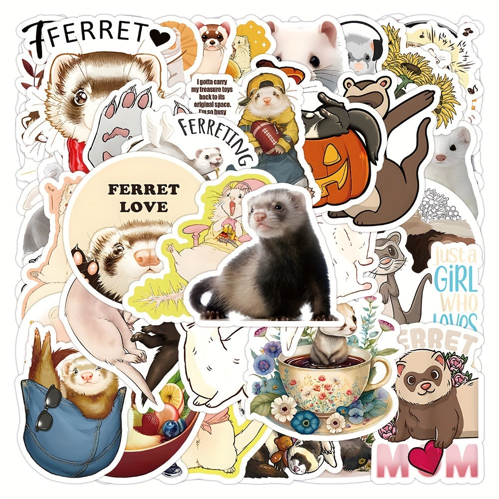50pcs Ferret Waterproof Vinyl Stickers Laptop Helmet Skateboard Phone Decals