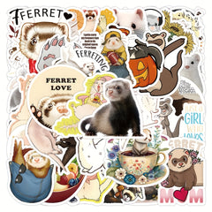 50pcs Ferret Waterproof Vinyl Stickers Laptop Helmet Skateboard Phone Decals