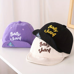 Shark Baby Embroidered Soft Brim Duck Tongue Cap