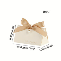 10pcs Champagne Triangle Candy Boxes for Parties