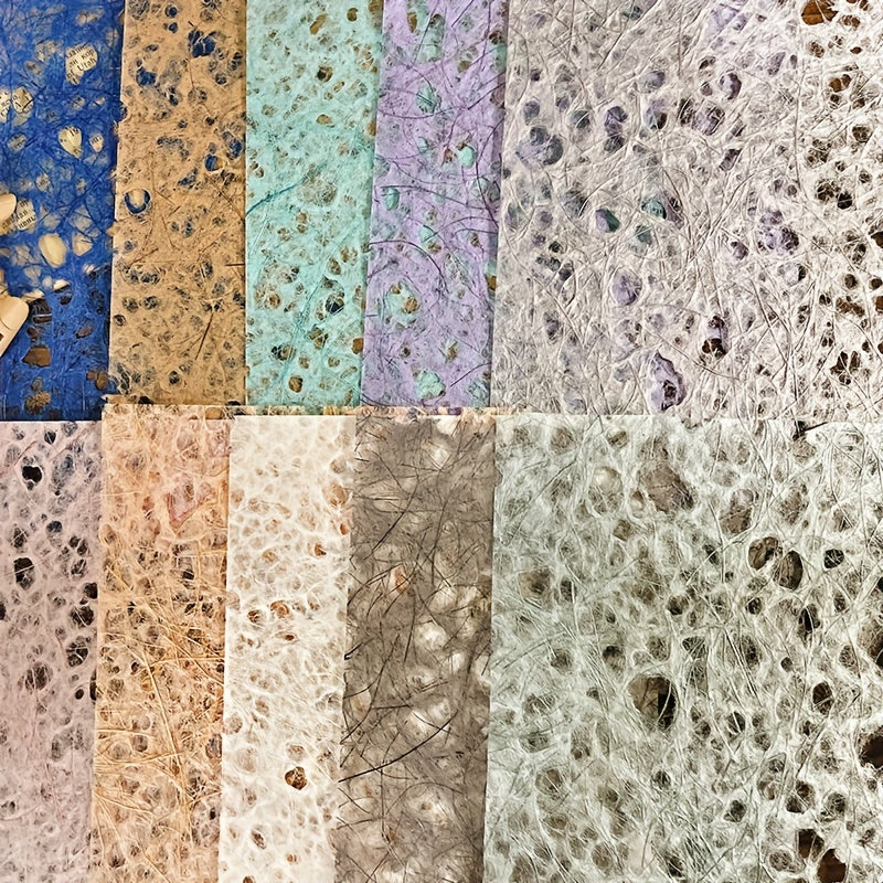 9sheets A5 Colorful Hollow Tissue Paper Texture Paper Fancy Card Pack