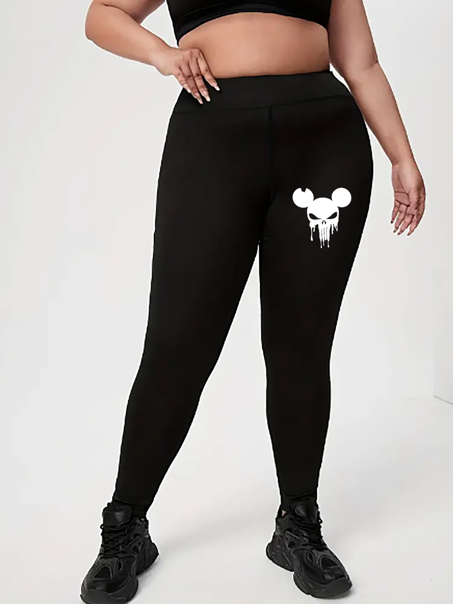Graphic Print High Rise Skinny Leggings