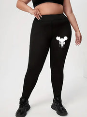 Graphic Print High Rise Skinny Leggings