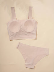 Soft Bra & Panties Set Comfy Tank Lingerie
