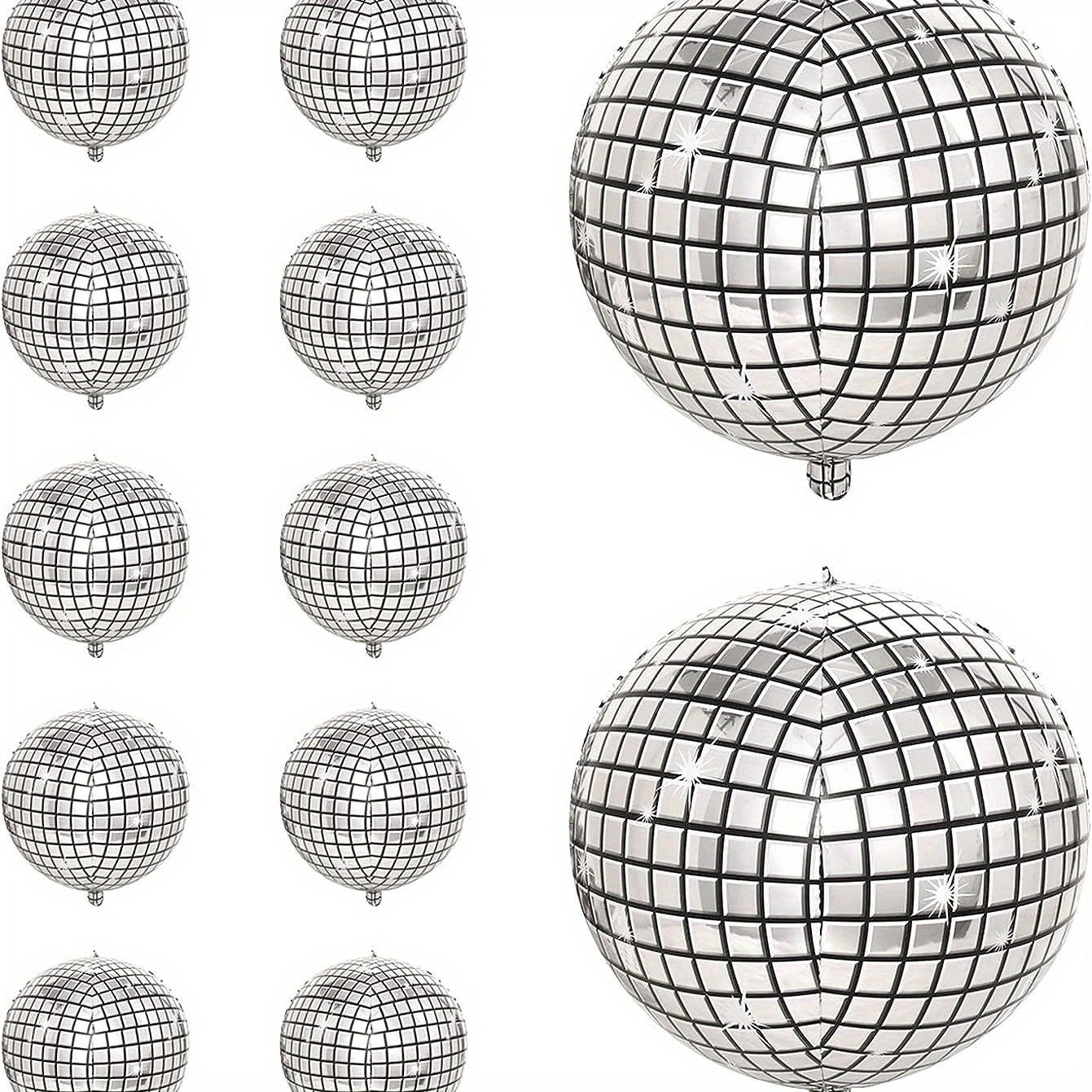 12pcs Silvery Laser Metallic Mirror Disco Balloons 55 88 Cm Large 4D