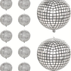 12pcs Silvery Laser Metallic Mirror Disco Balloons 55 88 Cm Large 4D