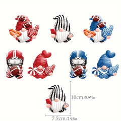 7pcs Gnome Football Ornaments School Football Team Gift Decor