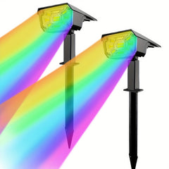 2pcs Solar Landscape Spotlights Waterproof IP65 3 Lighting Modes 38LED Solar