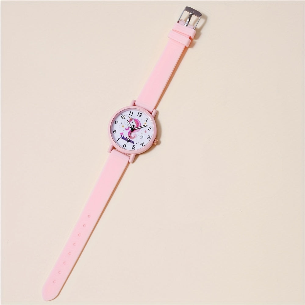 Pink Unicorn Watch And 3pcs Bracelet Set - DIY Random Design