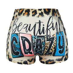 Women's Leopard Print Skinny Shorts